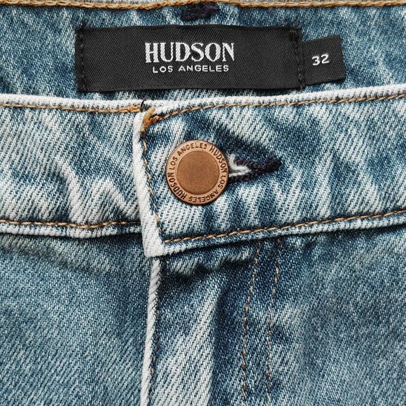 New HUDSON Jessi Relaxed Crop Boyfriend Jeans 32 Overshadow Blue - Picture 8 of 9